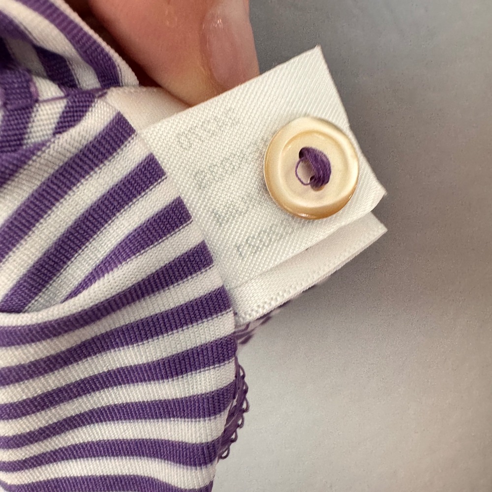 Peter Millar Summer Comfort Polo Shirt Purple Striped Golf Mens XL - Picture 7 of 7